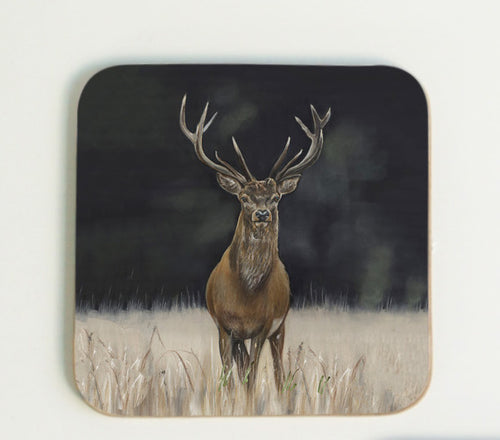 Stag Coaster with black background