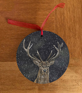 Stag With Dark Background Hanging Decoration