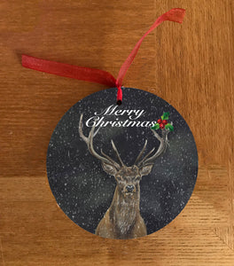 Stag With Dark Background Hanging Decoration
