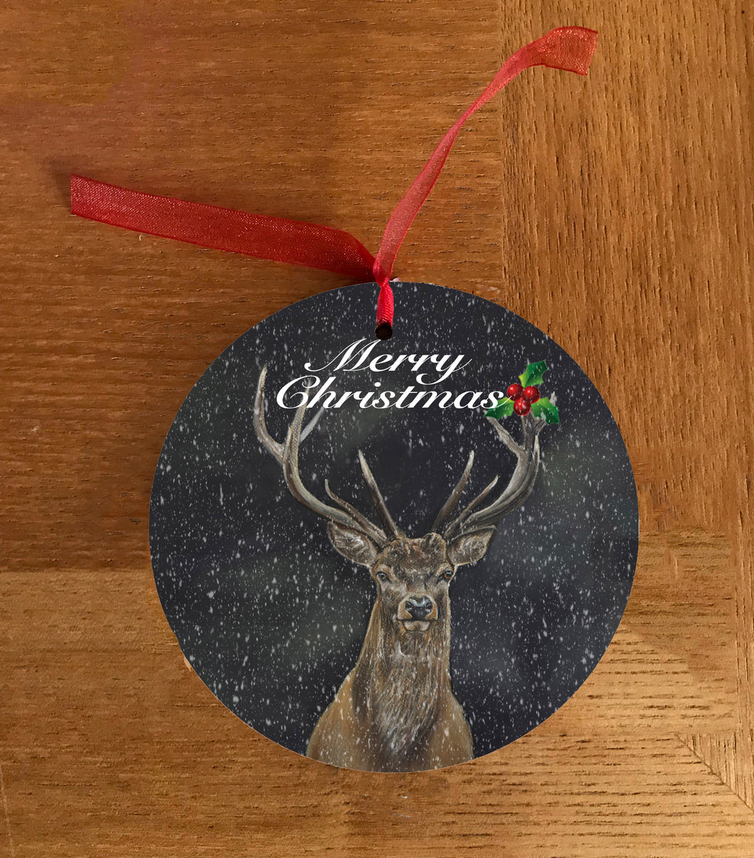 Stag With Dark Background Hanging Decoration