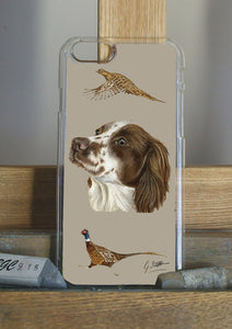 Brown Spaniel with Pheasants Hunting Themed Phone Case