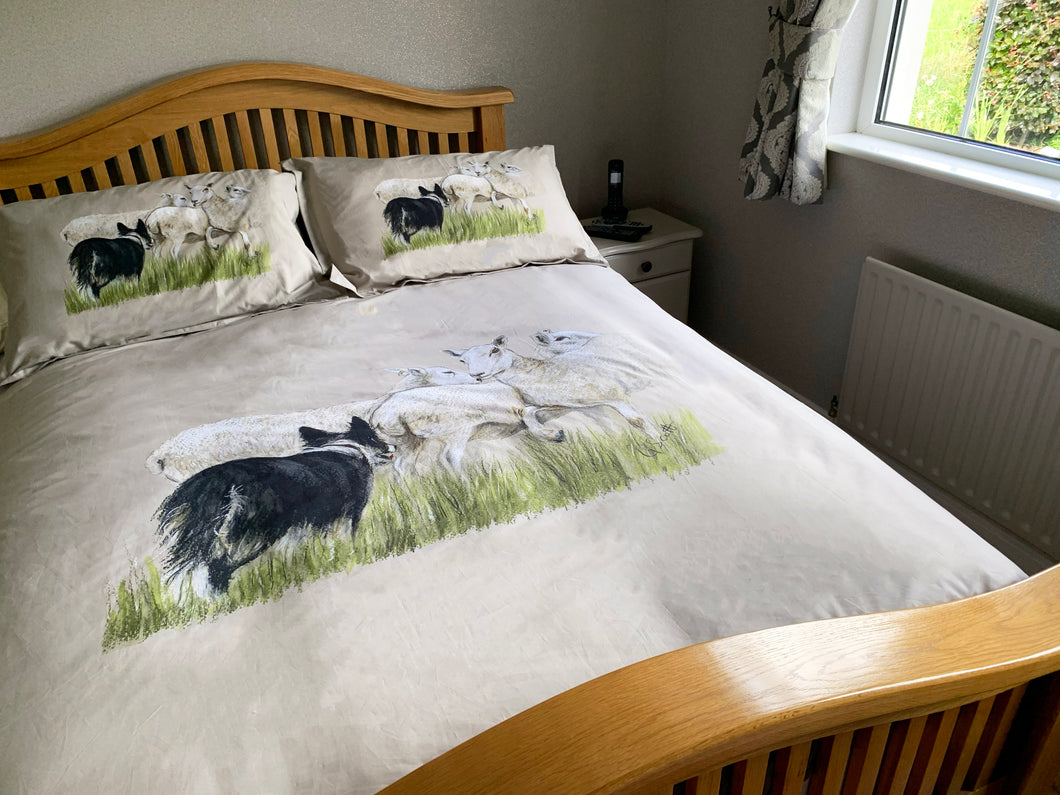 Cotton Sheep and Collie Duvet Cover & 2 Pillow Cases