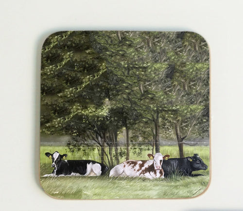 Cows lying in Grass Coaster