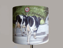 Cows Walking Road Lampshade by artist Grace Scott