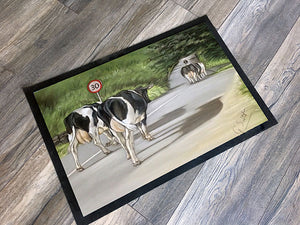 Cows Walking Road Floor Mat