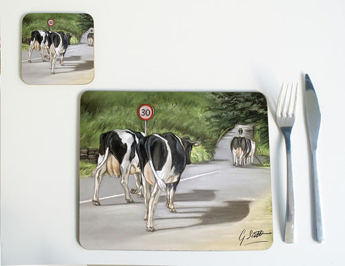 Cows Walking Road Placemat