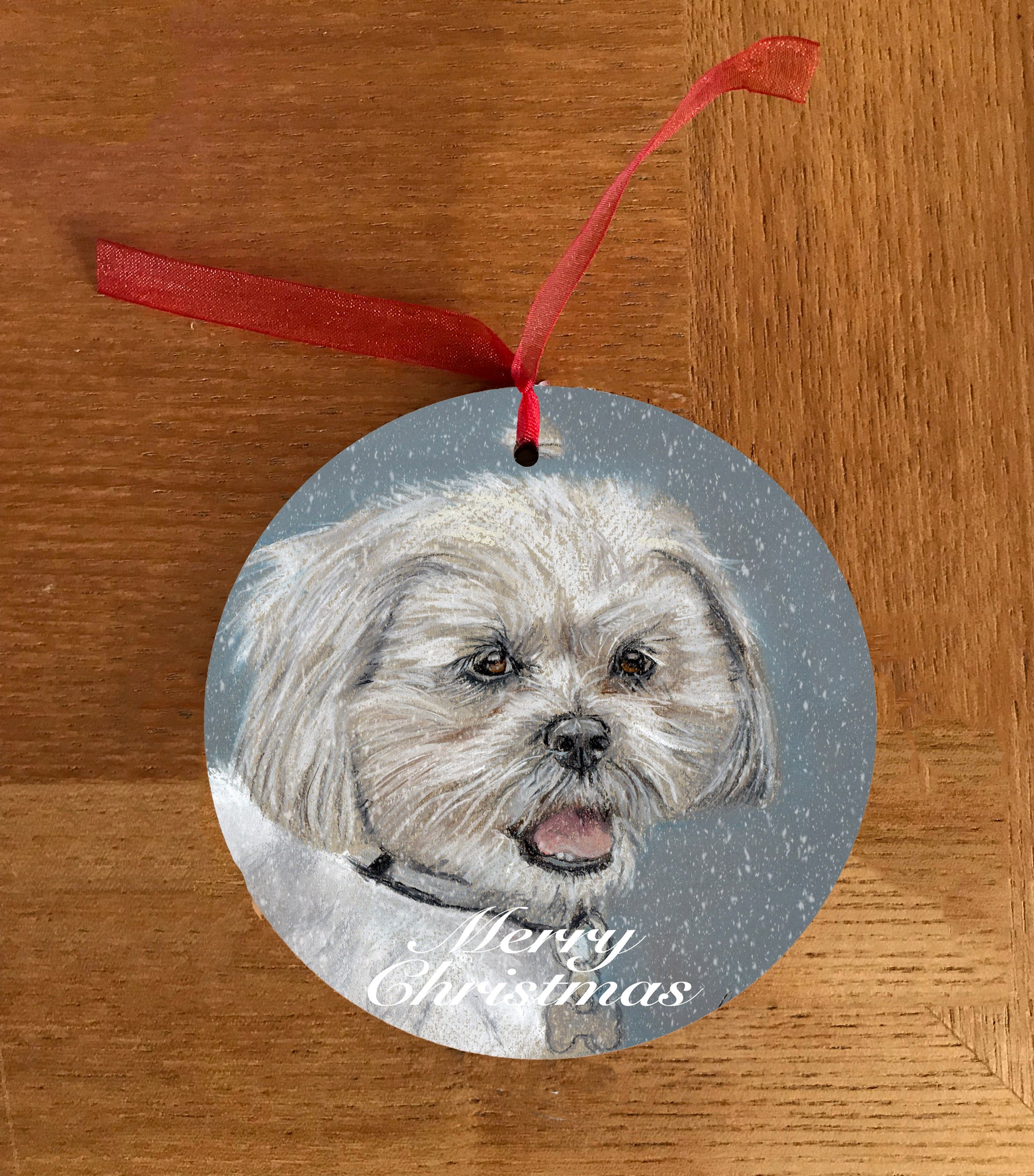 Lhasa Apso Christmas Hanging Decoration Grace Scott Art