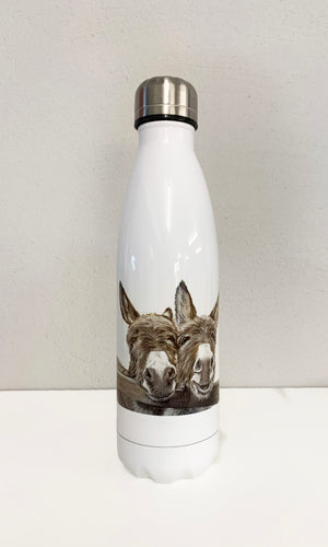 Donkeys Over Gate Water Bottle Flask