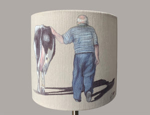 Farmer Walking With Cow Lampshade