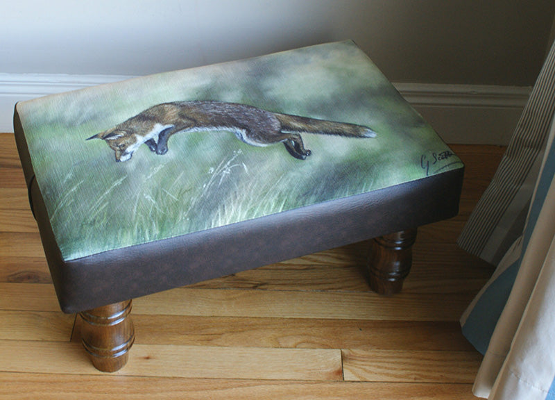 Leaping Fox Footstool