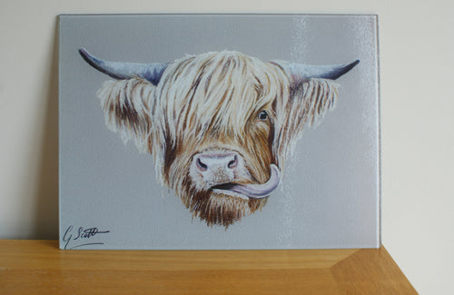 Highland Cow Glass Worktop Saver