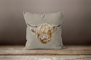 Highland Cow Square Cushion