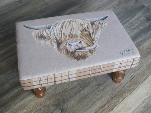Highland Cow Footstool