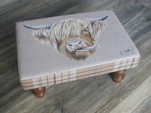 Highland cow footstool grey discount