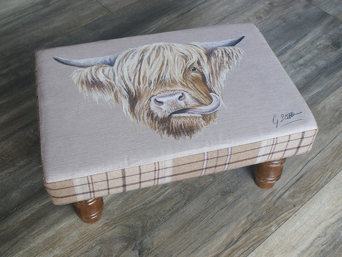 Highland Cow Footstool