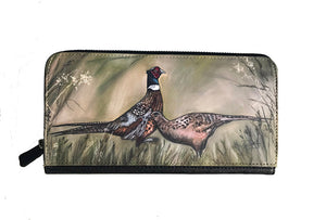 Hen and Cock Pheasant Zipped Purse