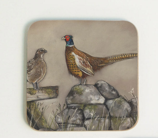 Hen and Cock Pheasant Coaster