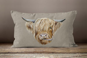 Highland Cow Oblong Cushion