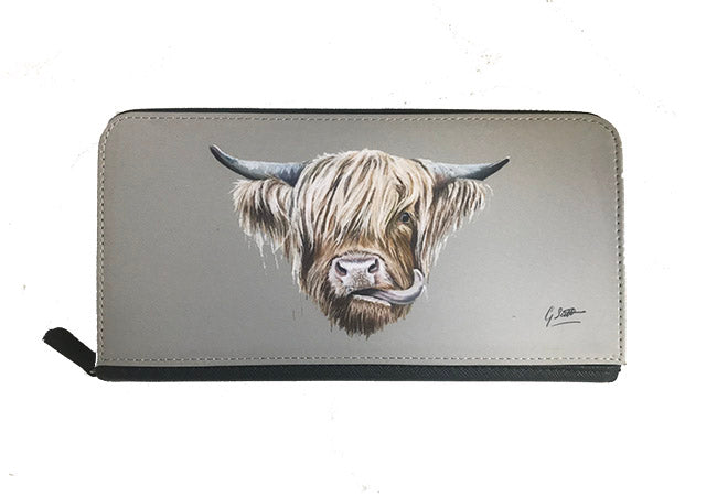 Highland Cow Zipped Purse
