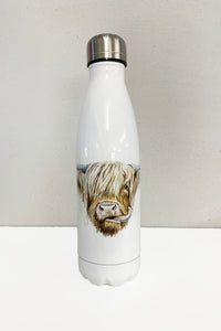 Highland Cow Water Bottle Flask