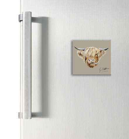 Highland Cow Square Magnet