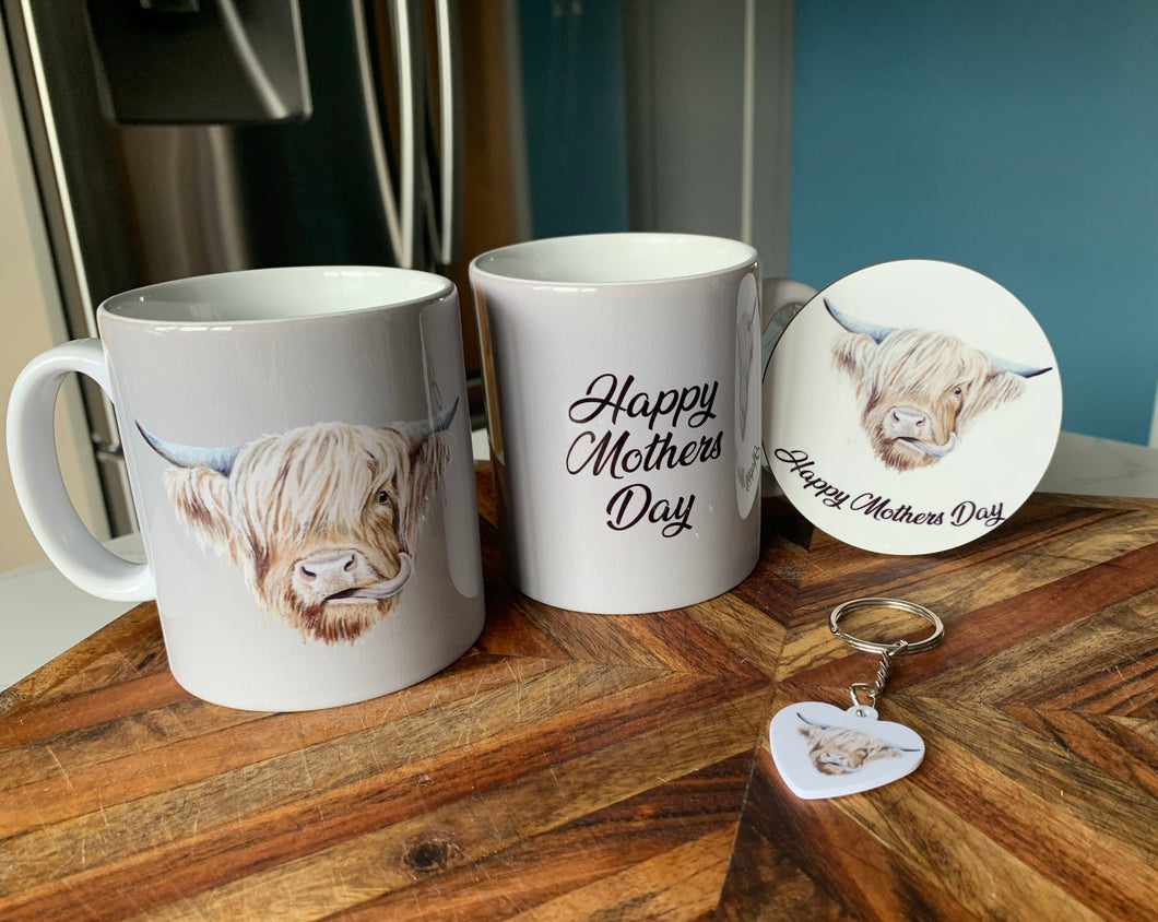 Highland Cow Artwork Mother's Day Gift Set