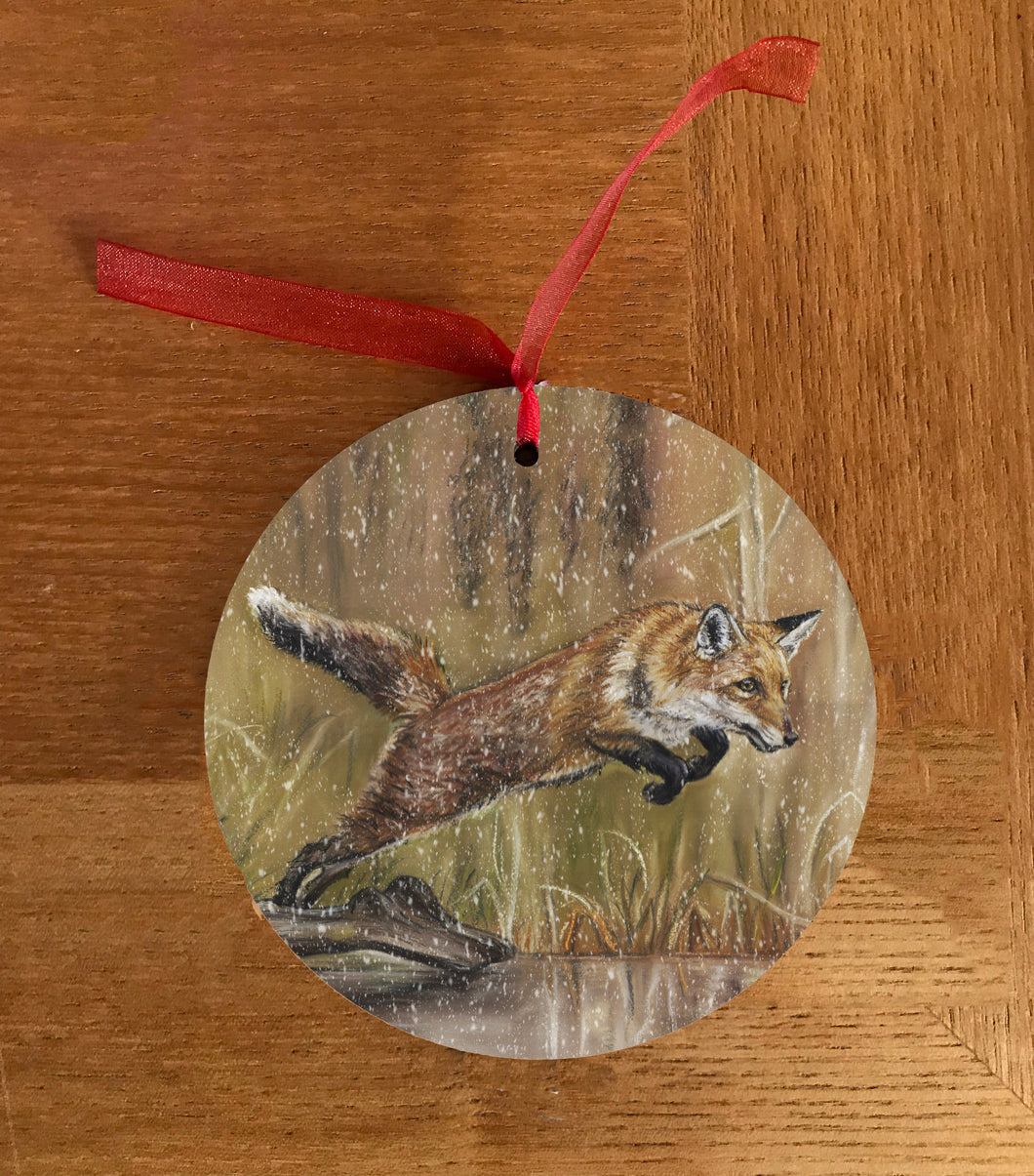Leaping Fox Christmas Hanging Decoration