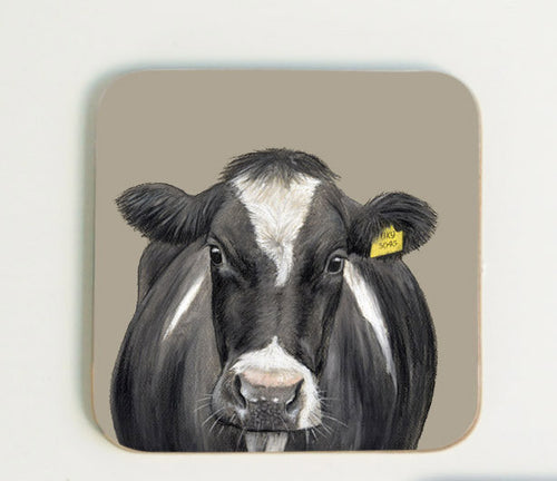 Cow with Tag Coaster