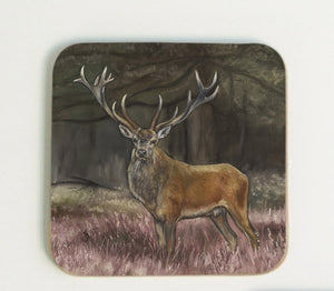 New Stag in Heather Coaster