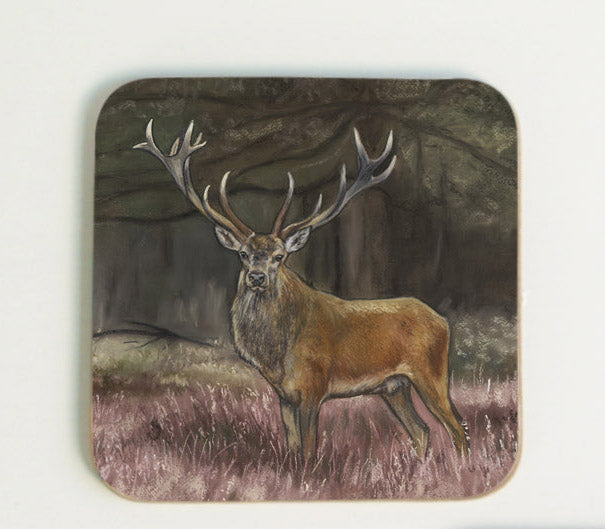 New Stag in Heather Coaster