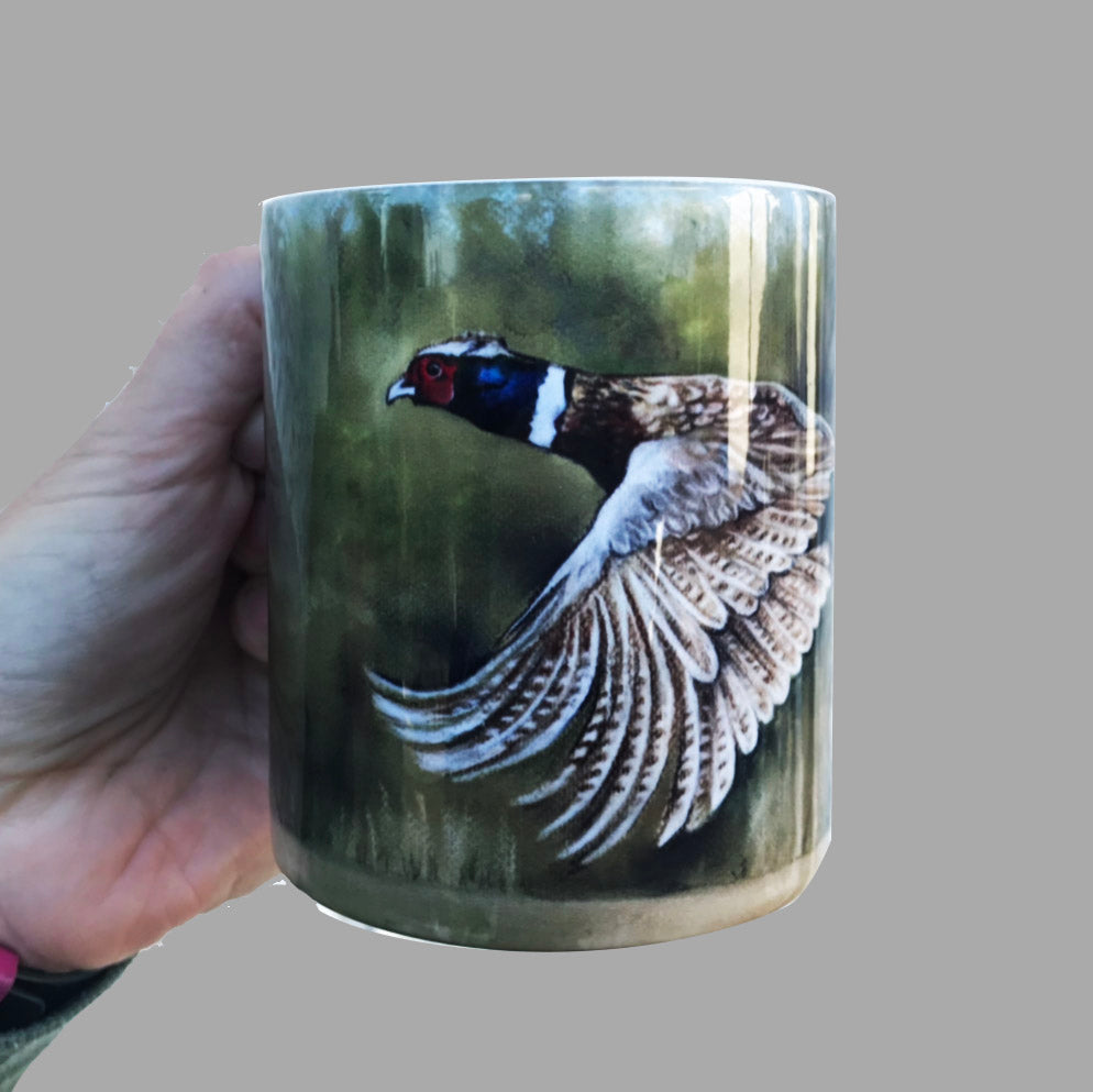 Pheasant Flying Mug
