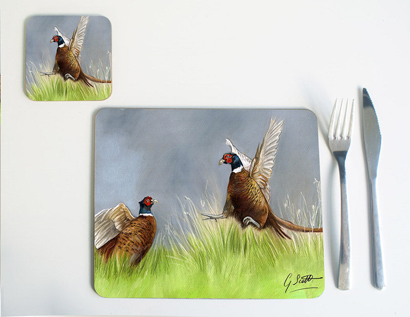 Pheasants Fighting Placemat