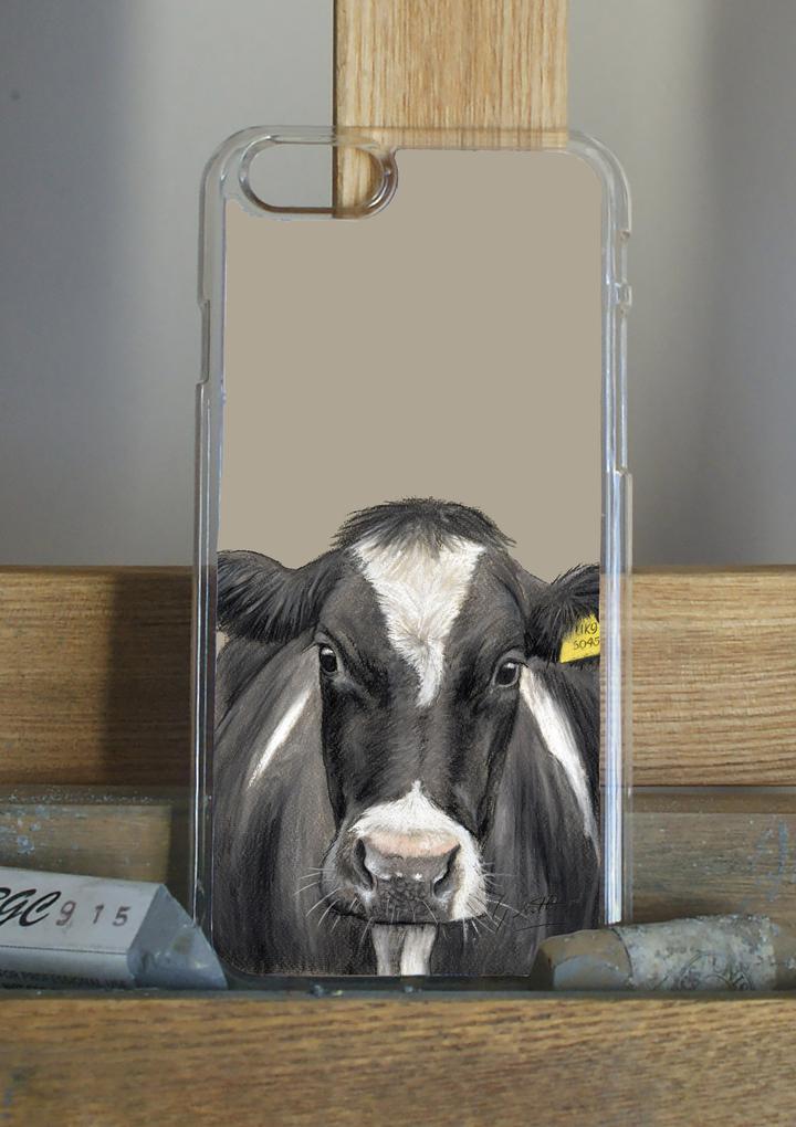 Friesian Cow With Tag Phone Case
