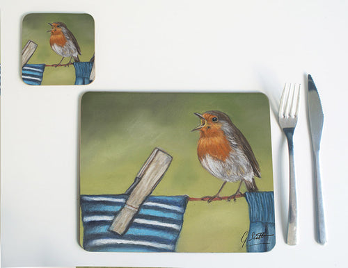 Robin on Clothes Line Placemat