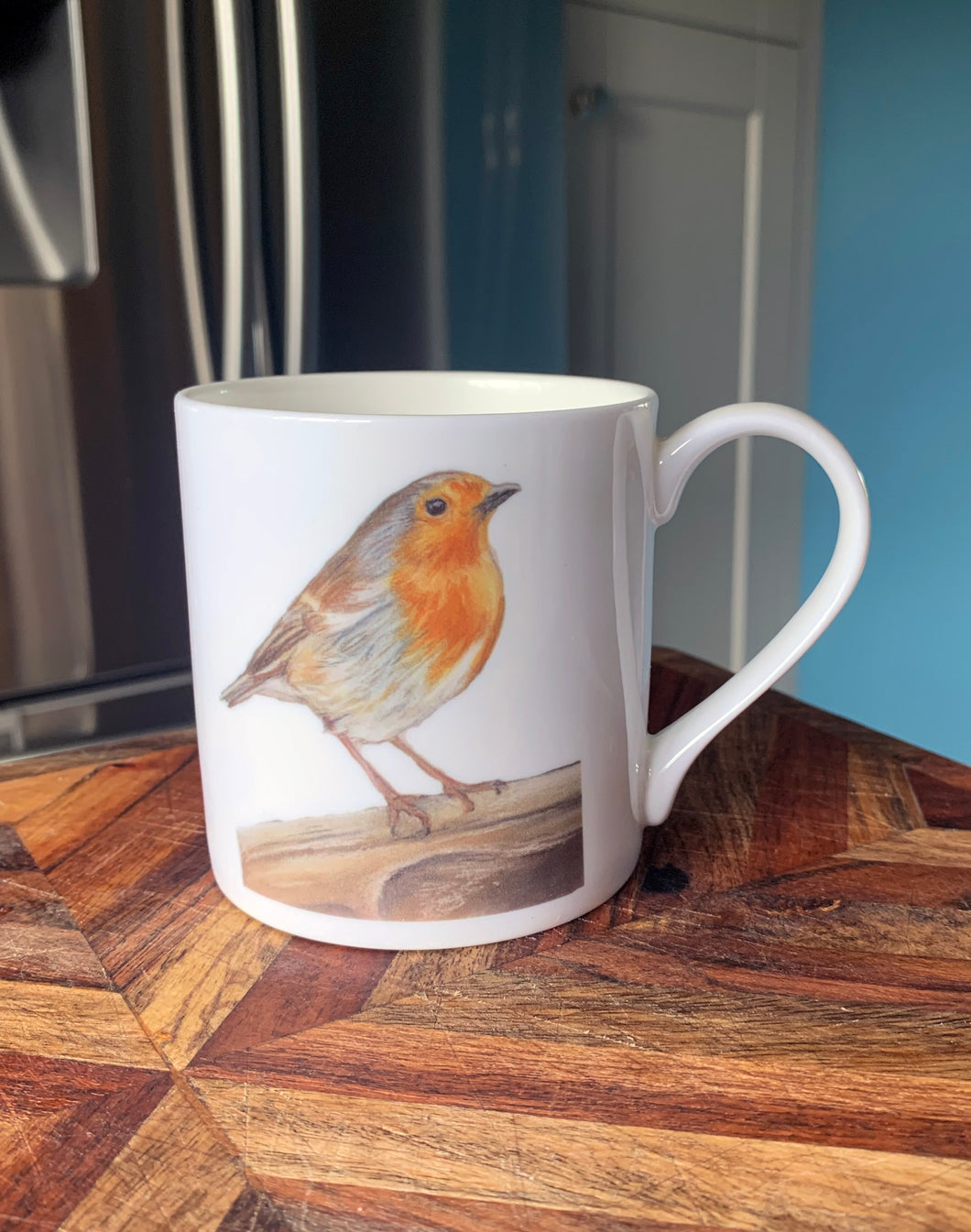 Robin On Spade Bone China Mug
