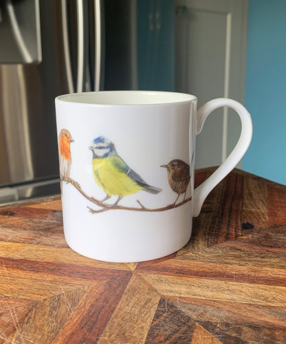 Birds In Row Bone China Mug
