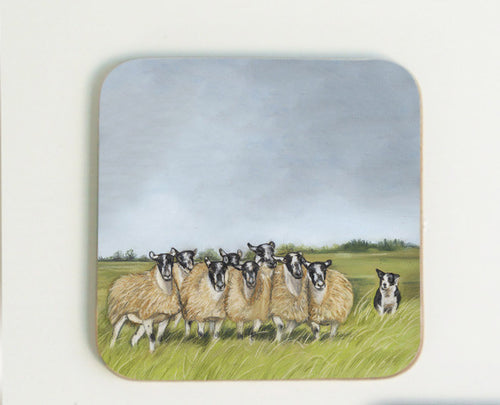 Sheep and Collie Coaster
