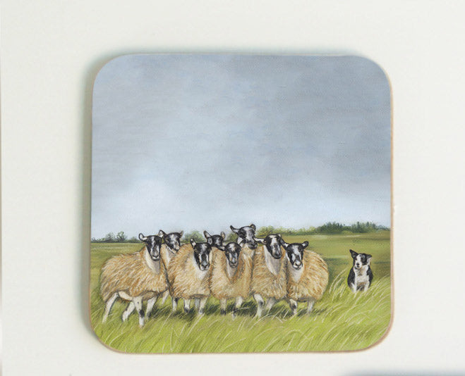Sheep and Collie Coaster