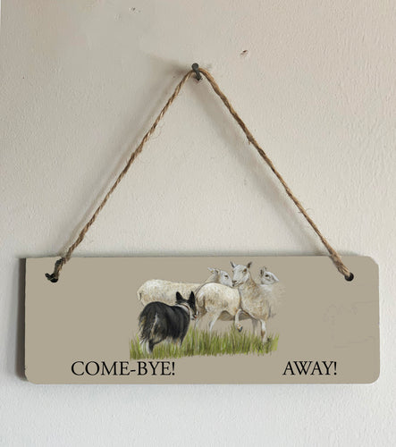 Collie Herding Sheep Sign