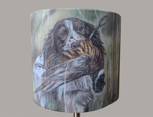 Spaniel With Pheasant Lampshade