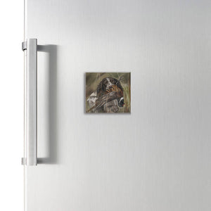 Spaniel With Pheasant Square Magnet