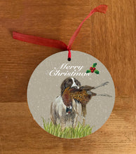 Spaniel With Pheasant Hanging Decoration