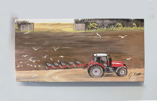 Tractor Ploughing Canvas Print