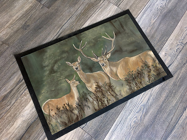 Trio Of Stags Hunting Themed Floor Mat