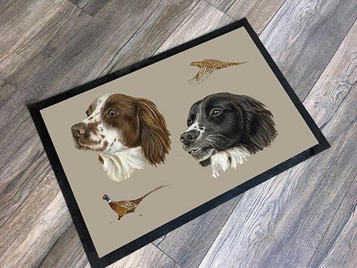 Spaniels And Pheasants Floor Mat