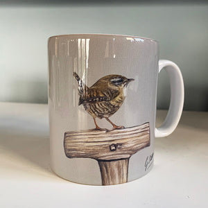 Wren On Spade Garden Bird Themed Mug